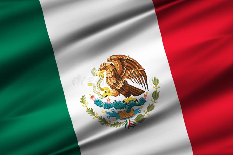 Illustratie van de Mexicaanse vlag vector illustratie