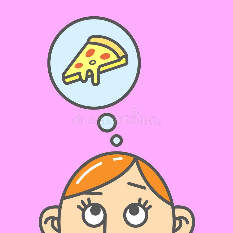 De vlakke illustratie van het kunstbeeldverhaal van de gedachte van pizzaplak vector illustratie De vlakke illustratie van het kunstbeeldverhaal van de gedachte van pizzaplak vector illustratie