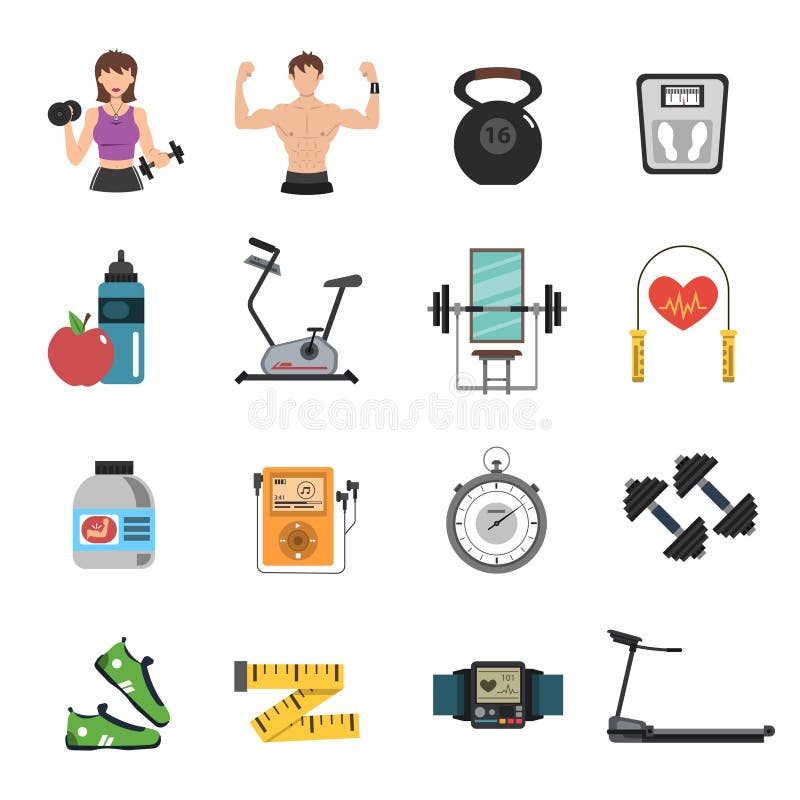 De Vlakke Reeks van het gymnastiekpictogram vector illustratie De Vlakke Reeks van het gymnastiekpictogram vector illustratie