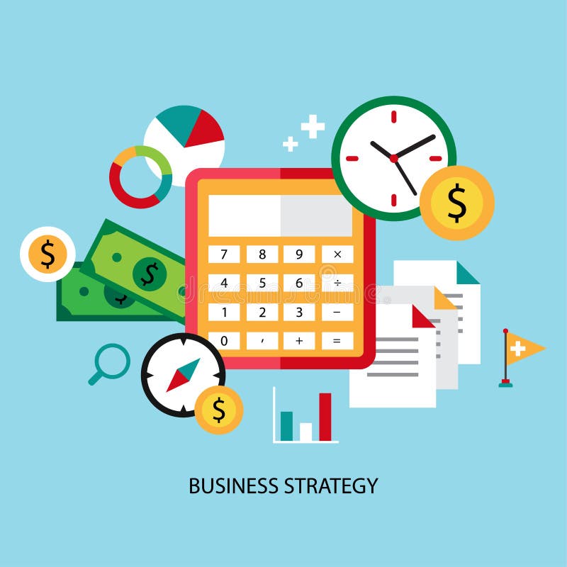 De vlakte van het bedrijfsdiestrategie planningspictogram wordt geplaatst met royalty-vrije illustratie De vlakte van het bedrijfsdiestrategie planningspictogram wordt geplaatst met royalty-vrije illustratie
