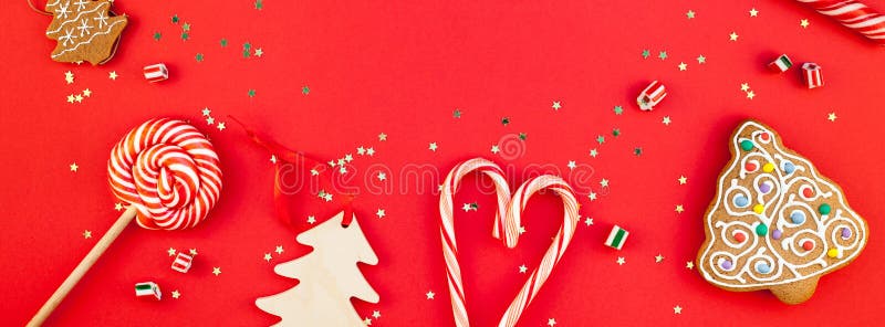 De vlakte van de de vakantiedecoratie van nieuwjaarkerstmis lag stock foto's De vlakte van de de vakantiedecoratie van nieuwjaarkerstmis lag stock foto's