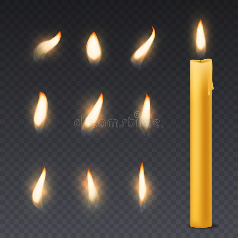 De vlam van de kaars De romantische brandende kaarsen van de vakantiewas steken dicht omhoog de warme fire wick spa decoratie van vector illustratie De vlam van de kaars De romantische brandende kaarsen van de vakantiewas steken dicht omhoog de warme fire wick spa decoratie van vector illustratie