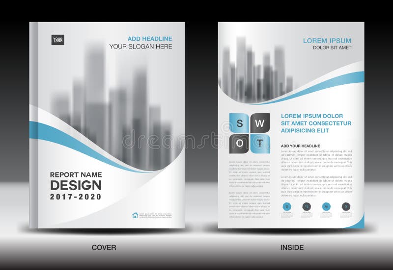 Annual report brochure flyer template, Blue cover design, business flyer template, book, magazine ads, booklet, vector illustration. Annual report brochure flyer template, Blue cover design, business flyer template, book, magazine ads, booklet, vector illustration