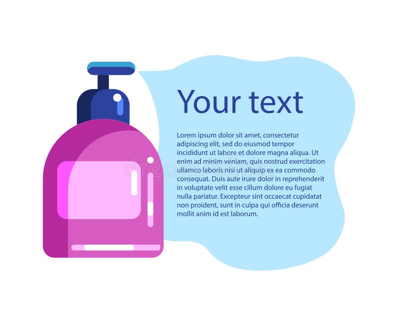 De vloeibare zeep of de shampoo morsen uit tekst royalty-vrije illustratie De vloeibare zeep of de shampoo morsen uit tekst royalty-vrije illustratie