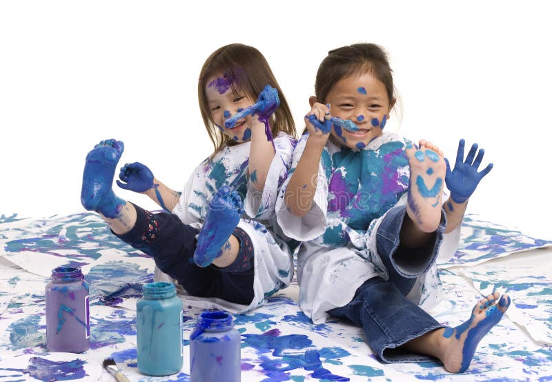 De vloer van de Meisjes van kinderjaren het schilderen