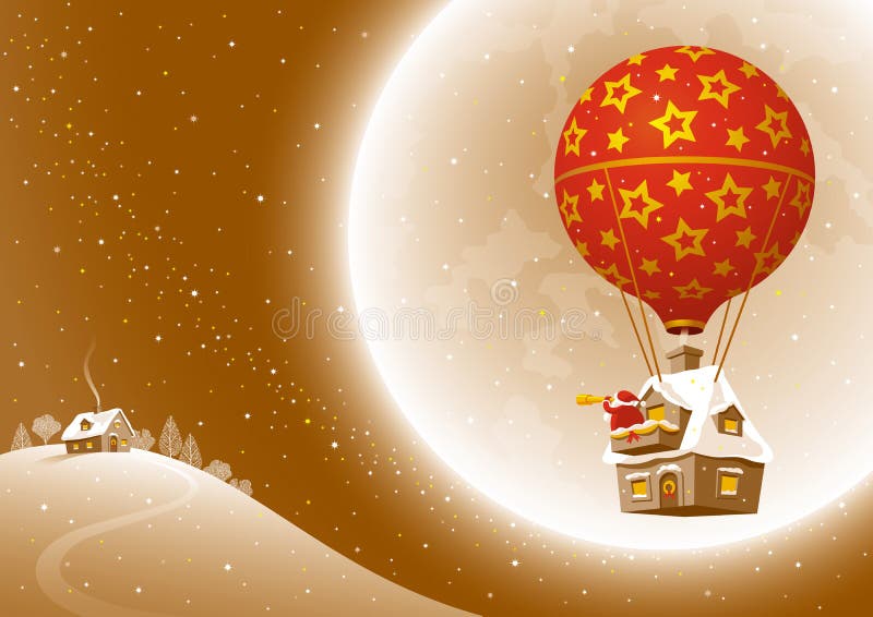 De vlucht van Kerstmis van de kerstman vector illustratie De vlucht van Kerstmis van de kerstman vector illustratie