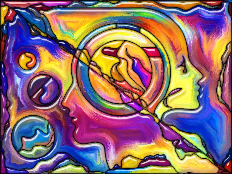 Self and Being series. Background design of human figure, curves and colors on the subject of dream, mind, art and human existence. Self and Being series. Background design of human figure, curves and colors on the subject of dream, mind, art and human existence