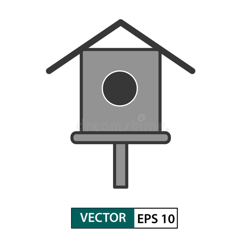 De voederpictogram van het vogelhuis Ge?soleerd op wit Vector illustratie Eps 10 stock illustratie De voederpictogram van het vogelhuis Ge?soleerd op wit Vector illustratie Eps 10 stock illustratie