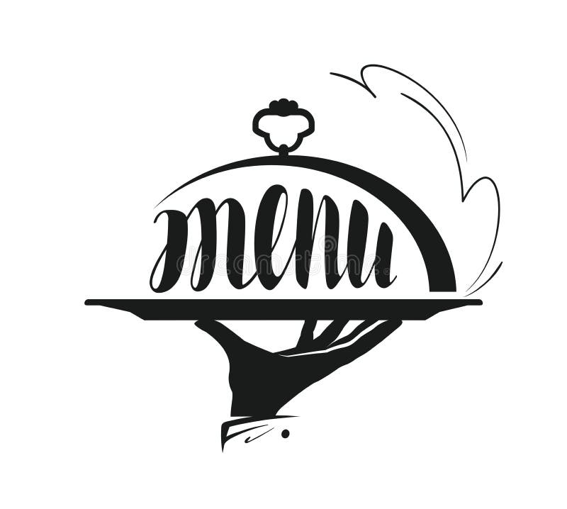 De voedseldienst, richtend embleem Pictogram voor het restaurant of de koffie van het ontwerpmenu