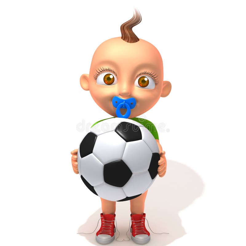 De voetbalster 3d illustratie van babyjake vector illustratie De voetbalster 3d illustratie van babyjake vector illustratie