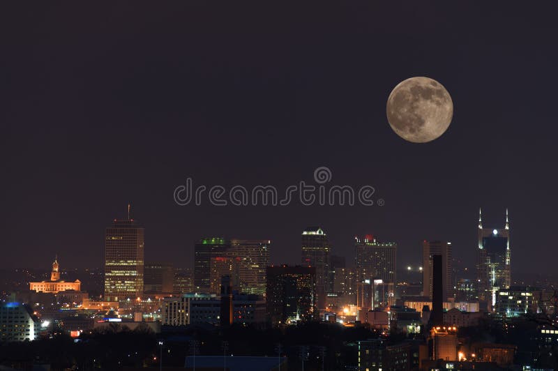 De Volle maan van Nashville stock afbeelding De Volle maan van Nashville stock afbeelding