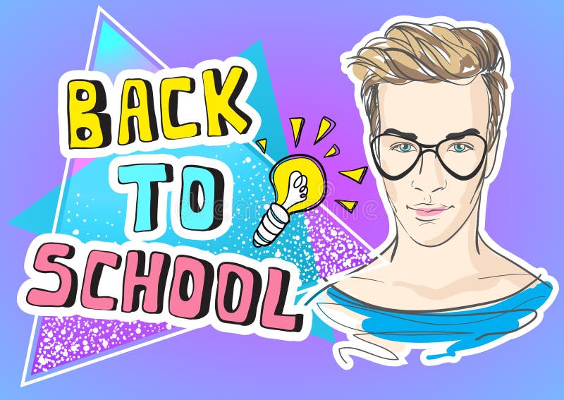 De volta à ilustração engraçada do vetor da escola Rabiscar a arte finala colorida do estilo com símbolos na moda do adolescente ilustração do vetor De volta à ilustração engraçada do vetor da escola Rabiscar a arte finala colorida do estilo com símbolos na moda do adolescente ilustração do vetor