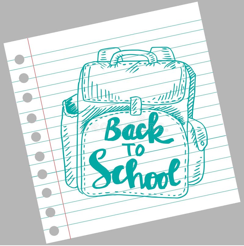 De volta à rotulação da escola na trouxa ilustração royalty free De volta à rotulação da escola na trouxa ilustração royalty free