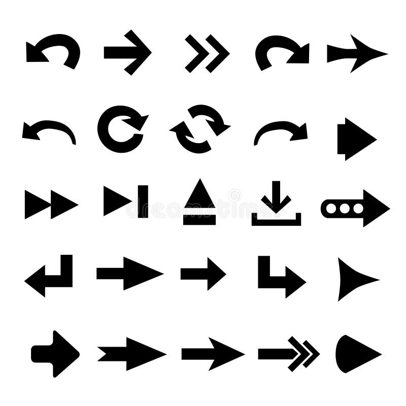 Set of 25 arrow shape variations. Set of 25 arrow shape variations