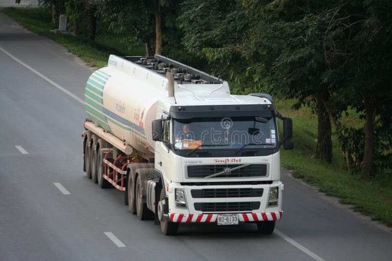 Trailer truck, oil container to chiangmai province. Trailer truck, oil container to chiangmai province.