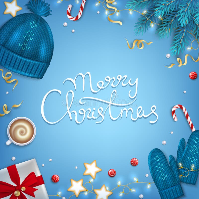 De vrolijke Achtergrond van de Kerstmishand Getrokken Van letters voorziende Groet De spartakken van de winterelementen, gebreide vector illustratie De vrolijke Achtergrond van de Kerstmishand Getrokken Van letters voorziende Groet De spartakken van de winterelementen, gebreide vector illustratie