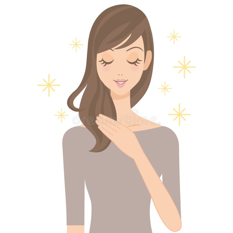 De vrouw die haarverzorging doet stock illustratie De vrouw die haarverzorging doet stock illustratie