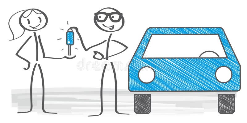 De vrouw koopt een auto vector illustratie De vrouw koopt een auto vector illustratie