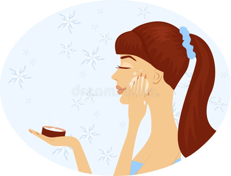 De vrouw met schoonheidsmiddelen vector illustratie De vrouw met schoonheidsmiddelen vector illustratie