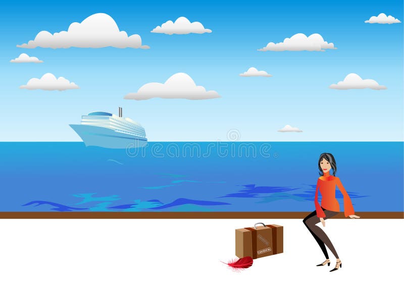De vrouw van de reiziger vector illustratie De vrouw van de reiziger vector illustratie