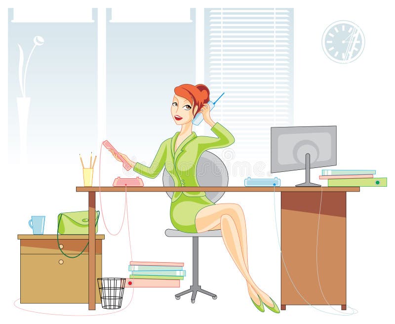 De vrouw van het bureau vector illustratie De vrouw van het bureau vector illustratie