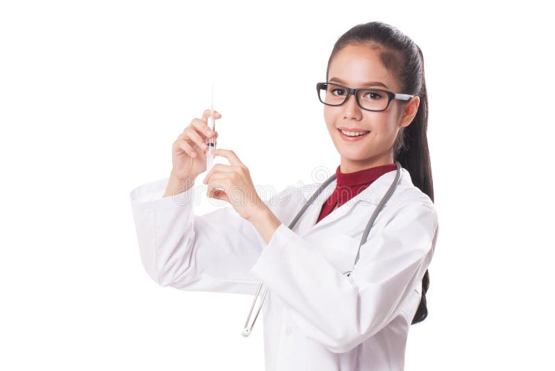 De vrouwelijke spuit van de artsenholding met injectie Gezondheidszorg royalty-vrije stock afbeeldingen De vrouwelijke spuit van de artsenholding met injectie Gezondheidszorg royalty-vrije stock afbeeldingen