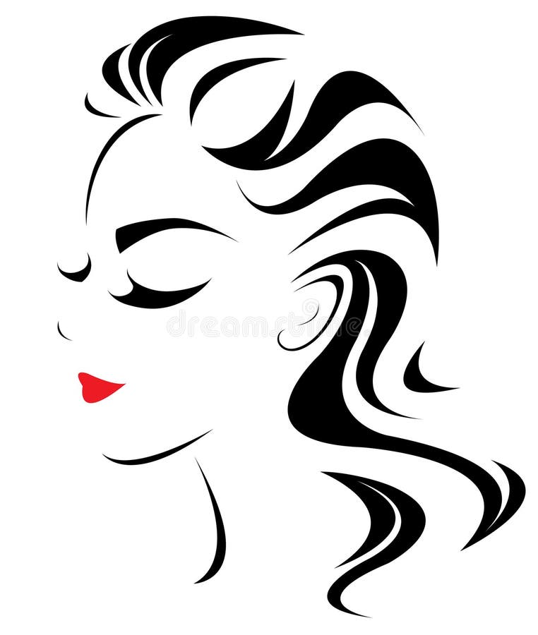 De vrouwen snakken het pictogram van de haarstijl, het gezicht van embleemvrouwen vector illustratie De vrouwen snakken het pictogram van de haarstijl, het gezicht van embleemvrouwen vector illustratie