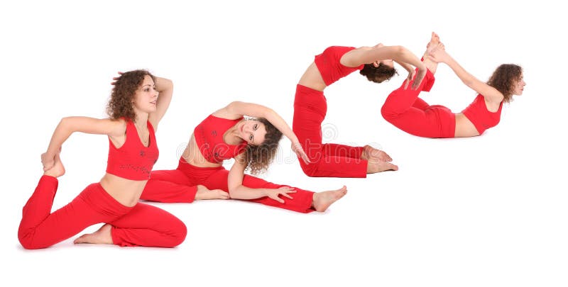 De vrouwen uitrekkende geschiktheid van de yoga stock fotografie De vrouwen uitrekkende geschiktheid van de yoga stock fotografie