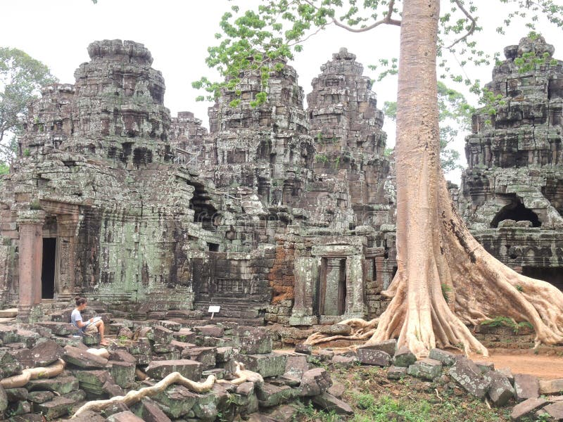 De Vrouwentekening in Angkor thom van de werelderfenis van Unesco in Siem oogst, Kambodja stock foto's De Vrouwentekening in Angkor thom van de werelderfenis van Unesco in Siem oogst, Kambodja stock foto's