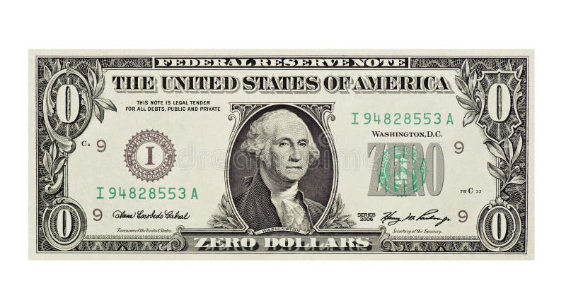 De waardeloze Rekening van de Dollar