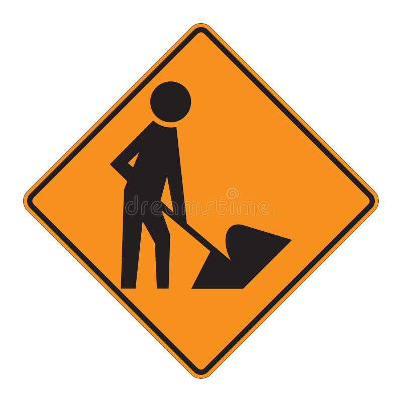De Waarschuwing van verkeersteken - Arbeiders royalty-vrije illustratie De Waarschuwing van verkeersteken - Arbeiders royalty-vrije illustratie