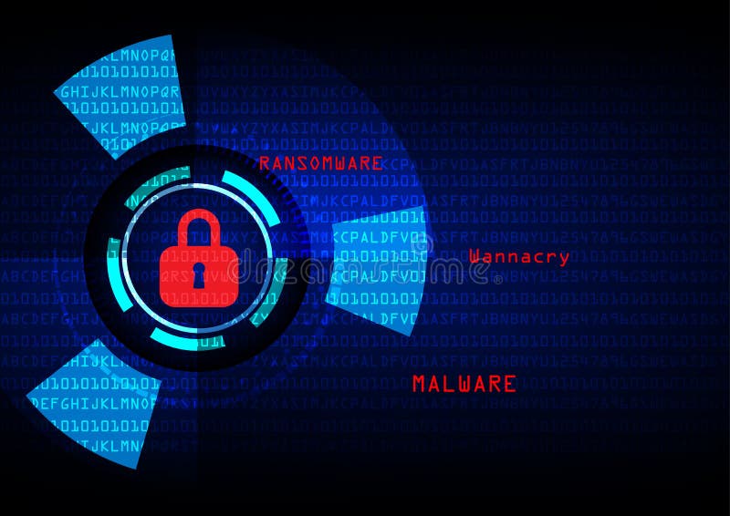 De wannacry virus gecodeerde dossiers van Malwareransomware stock illustratie De wannacry virus gecodeerde dossiers van Malwareransomware stock illustratie