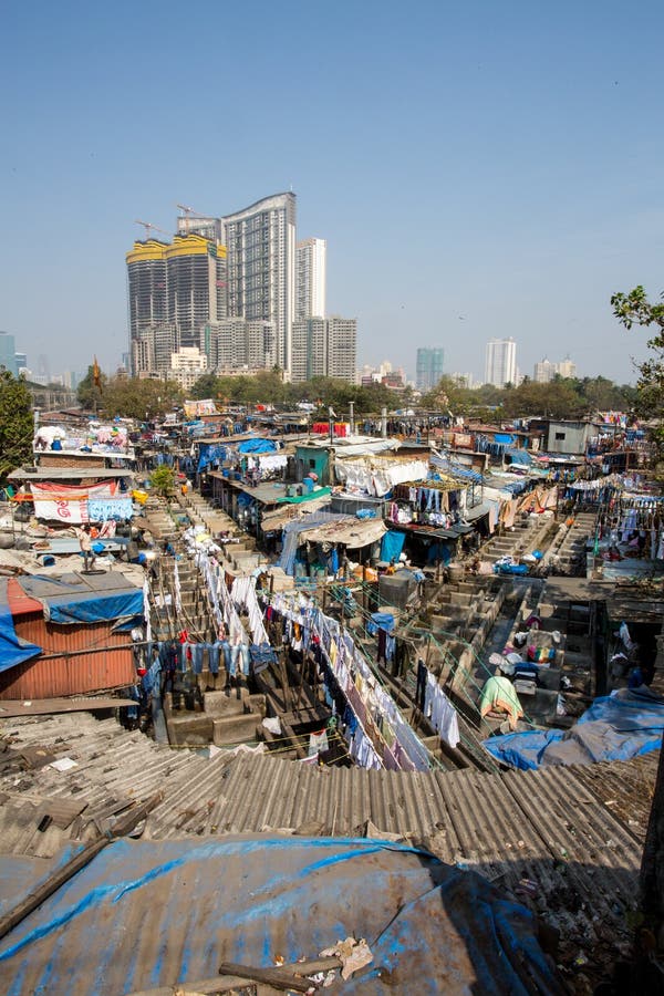 De Wasserij van Dhobighat in Mumbai royalty-vrije stock fotografie De Wasserij van Dhobighat in Mumbai royalty-vrije stock fotografie