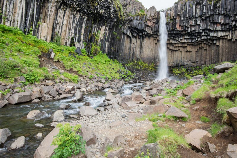 Svartifoss Waterval, IJsland royalty-vrije stock fotografie