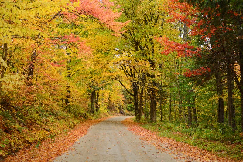 De weg van Vermont in de herfst stock foto's De weg van Vermont in de herfst stock foto's