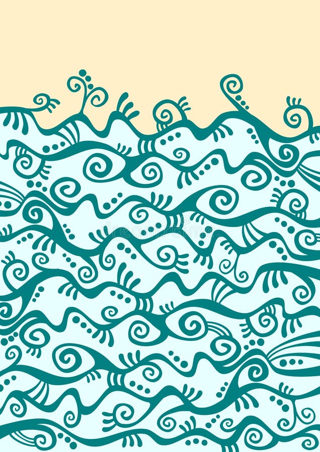 De wilde van de Overzeese Kaart golvengroet stock illustratie De wilde van de Overzeese Kaart golvengroet stock illustratie