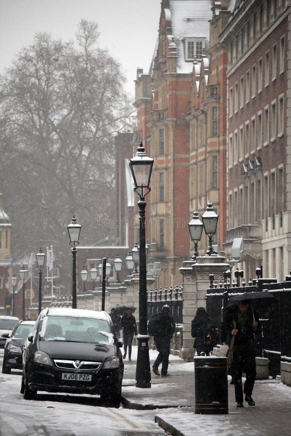 Unusual severe snowy weather conditions in winter in London. Unusual severe snowy weather conditions in winter in London