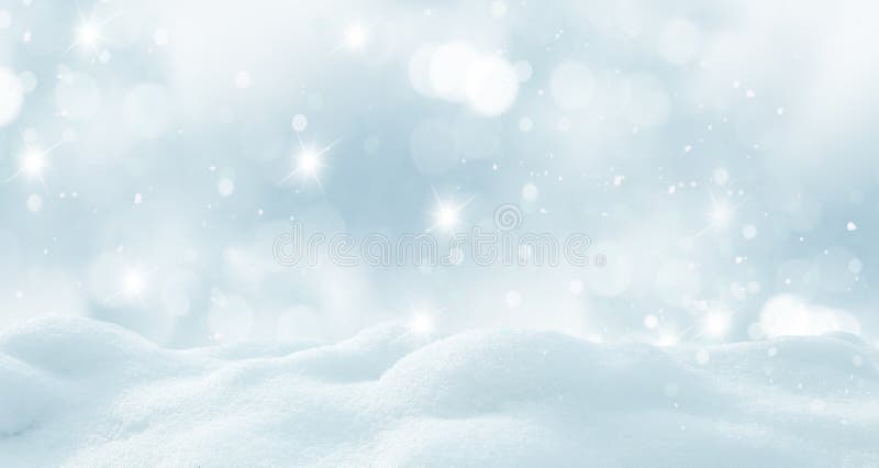 Winterachtergrond met sneeuw en wazig bokeh. stock fotografie