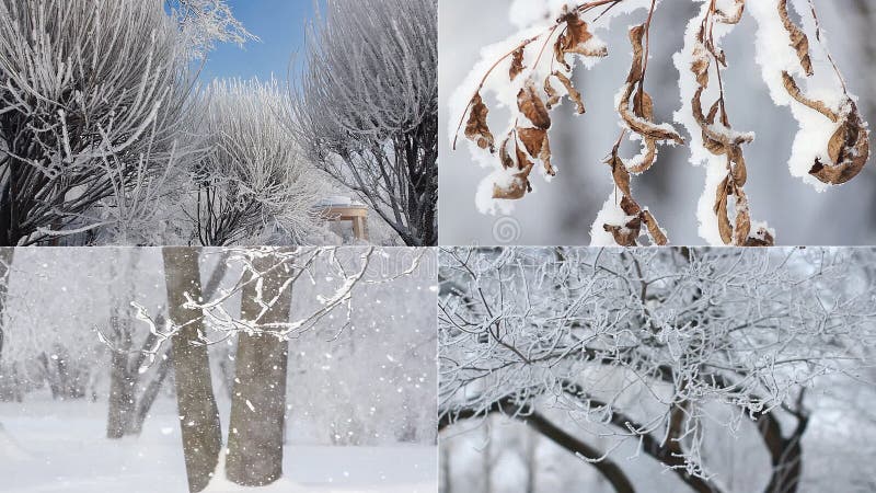 De winterlandschap - snow-covered bos in zonnig weer