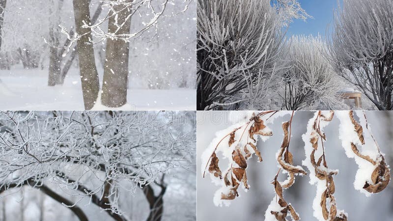 De winterlandschap - snow-covered bos in zonnig weer