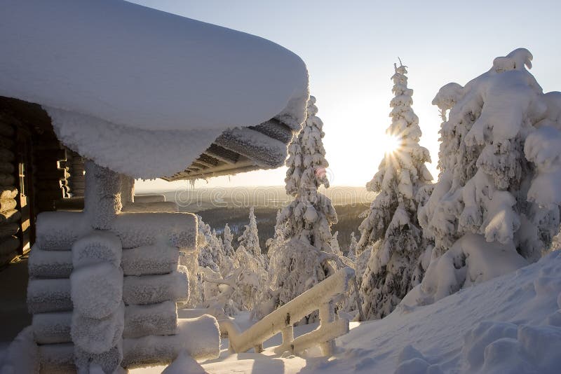 De wintersprookjesland van Lapland royalty-vrije stock afbeeldingen De wintersprookjesland van Lapland royalty-vrije stock afbeeldingen