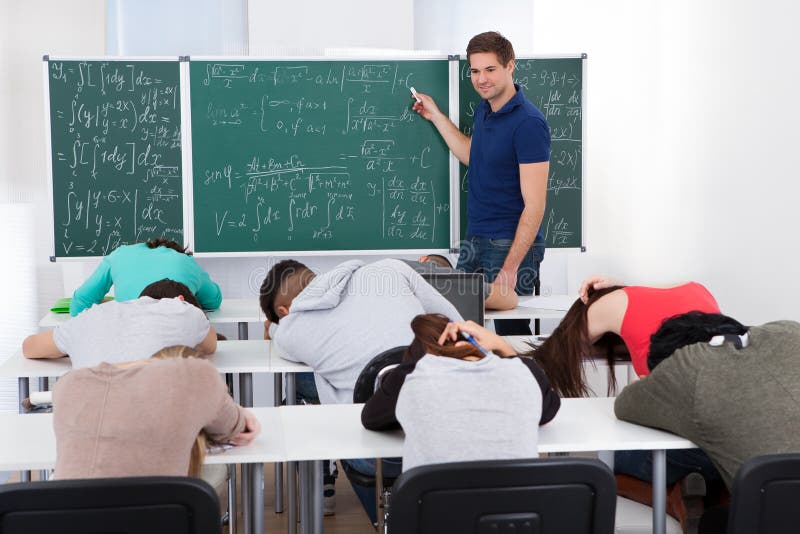 De wiskunde bored studenten van het leraarsonderwijs
