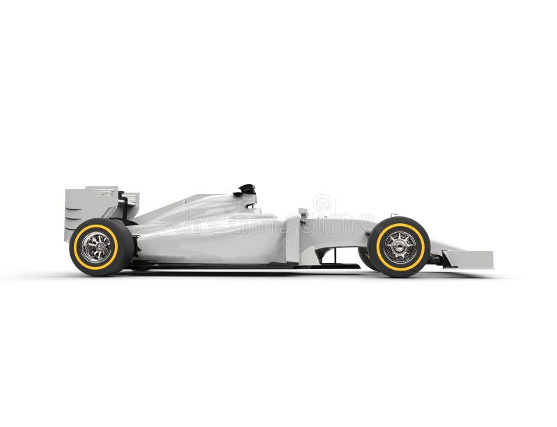 De witte auto van Formule 1 - linkerkantmening