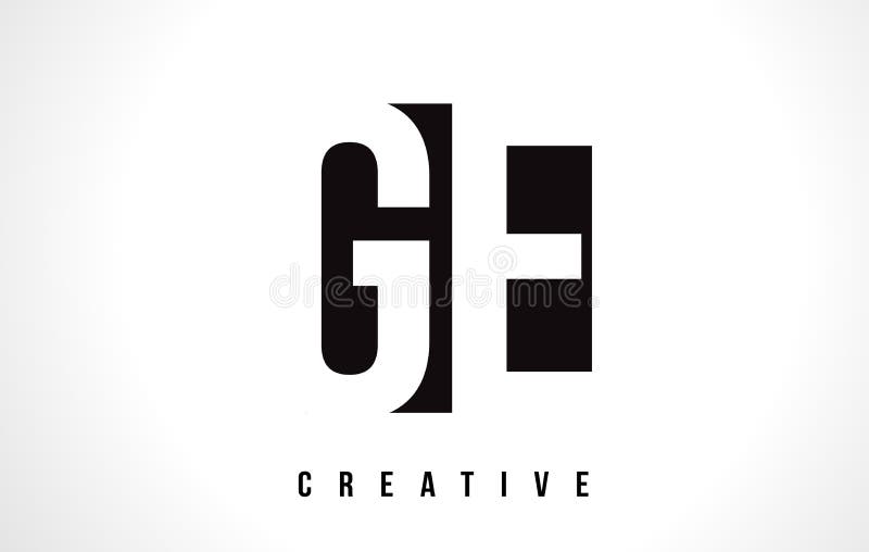 De Witte Brief Logo Design van GE G E met Zwart Vierkant