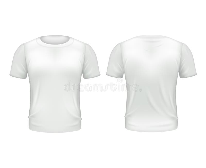 De witte 3d Vectorillustratie van T-shirtfront back template realistic royalty-vrije illustratie De witte 3d Vectorillustratie van T-shirtfront back template realistic royalty-vrije illustratie