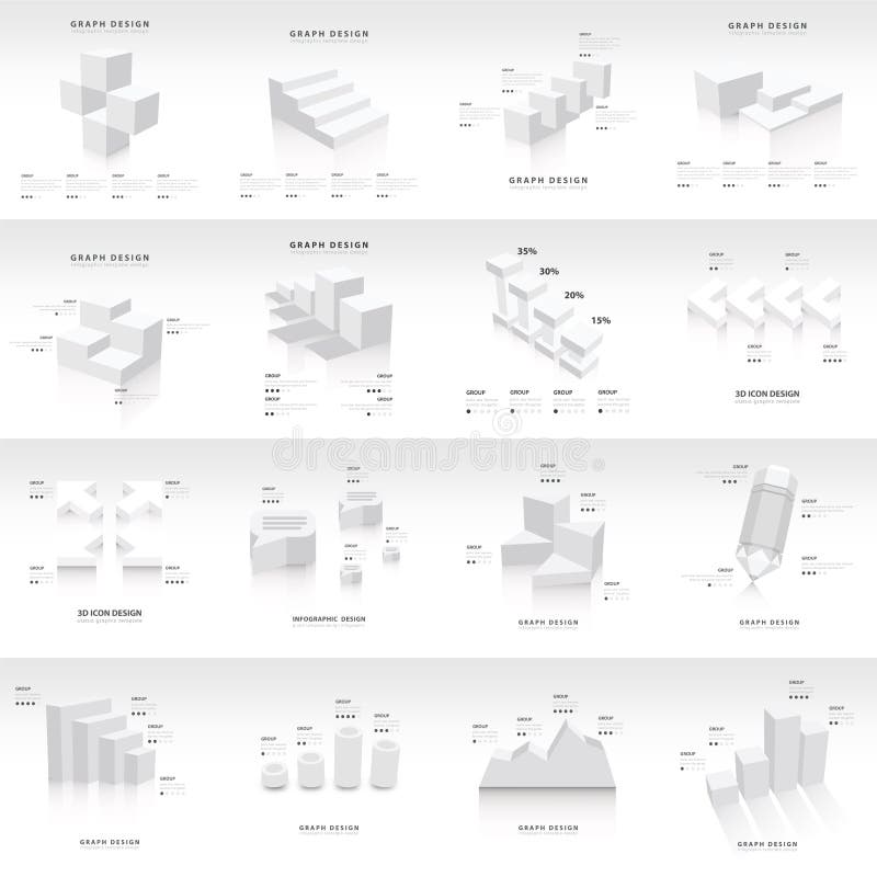 De witte infographic 3d Vector van het Grafiekmalplaatje stock illustratie De witte infographic 3d Vector van het Grafiekmalplaatje stock illustratie