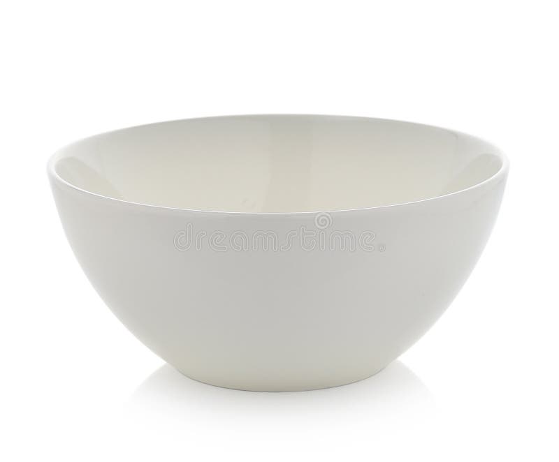 De witte kom isoleerde witte achtergrond stock afbeeldingen De witte kom isoleerde witte achtergrond stock afbeeldingen
