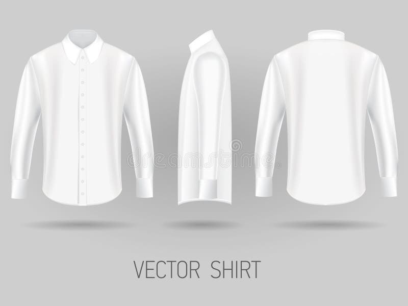 De witte korte lange ontwerpsjablonen van het kokeroverhemd Vectorspot omhoog royalty-vrije illustratie De witte korte lange ontwerpsjablonen van het kokeroverhemd Vectorspot omhoog royalty-vrije illustratie