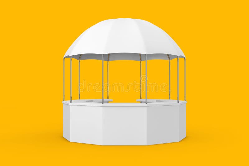 De witte Lege Promo-Handel toont het Model van de de Schuilplaatsparaplu van de Luifeltent het 3d teruggeven stock illustratie De witte Lege Promo-Handel toont het Model van de de Schuilplaatsparaplu van de Luifeltent het 3d teruggeven stock illustratie