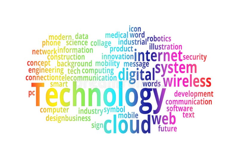 De wolkencollage van het TECHNOLOGIEwoord royalty-vrije illustratie De wolkencollage van het TECHNOLOGIEwoord royalty-vrije illustratie